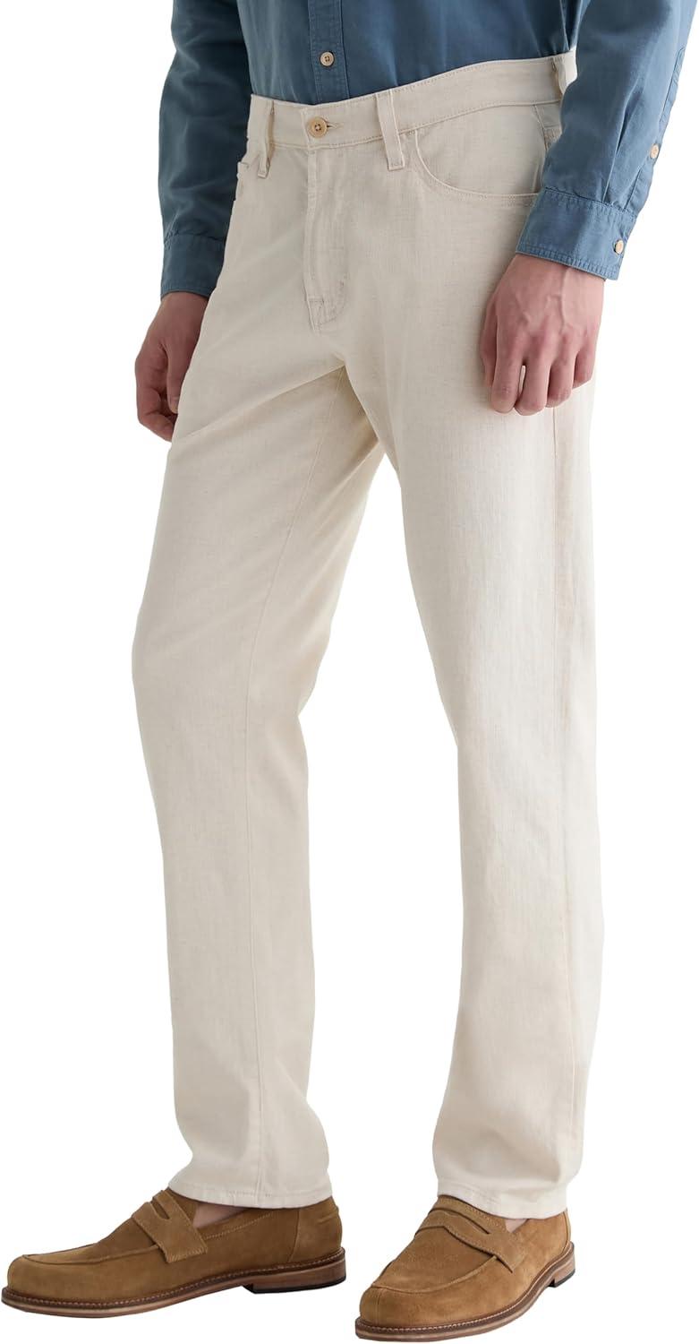 imageAG Adriano Goldschmied Mens Everett Slim Straight Linen PantNatural