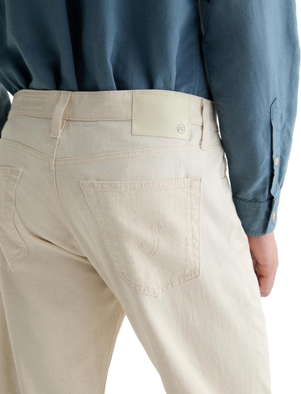 imageAG Adriano Goldschmied Mens Everett Slim Straight Linen PantNatural