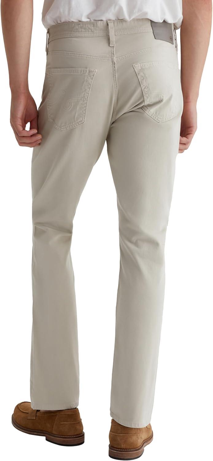 imageAG Adriano Goldschmied Mens Everett Slim Straight Sueded Sateen PantCoastal Pebble
