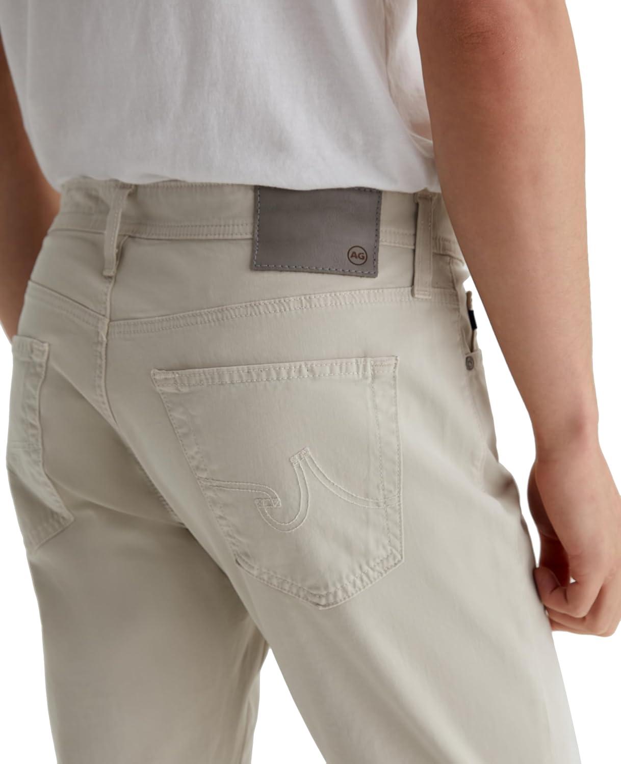 imageAG Adriano Goldschmied Mens Everett Slim Straight Sueded Sateen PantCoastal Pebble