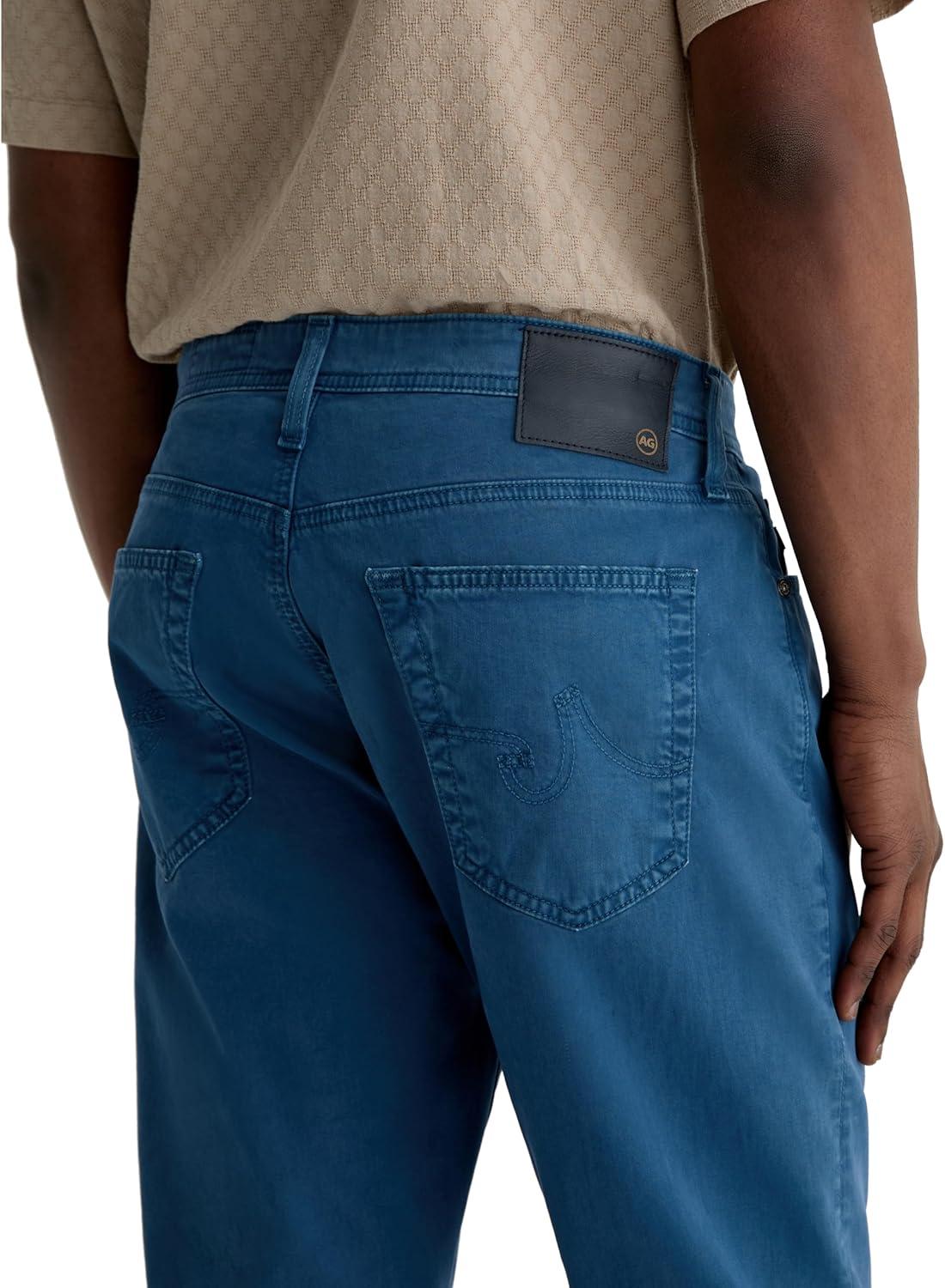 imageAG Adriano Goldschmied Mens Everett Slim Straight Sueded Sateen PantSulfur Deep Sea