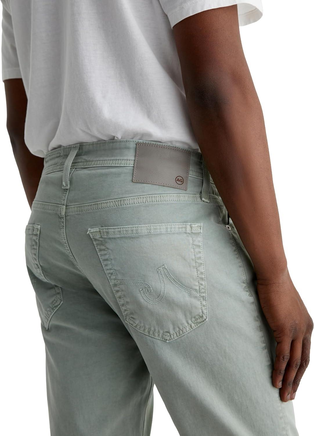 imageAG Adriano Goldschmied Mens Tellis Modern Slim Sueded Sateen PantSulfur Matcha Latte