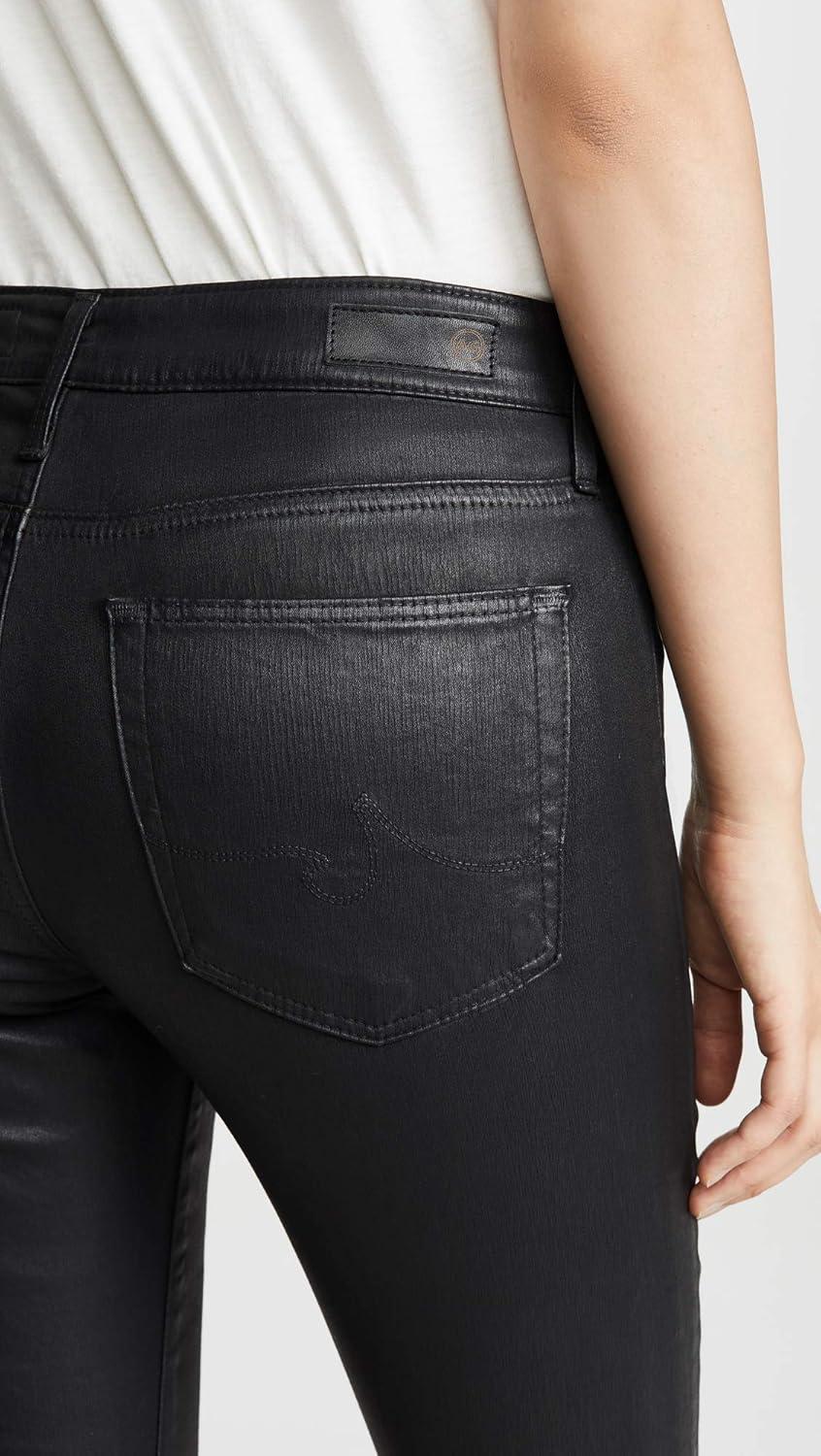 imageAG Adriano Goldschmied Womens Farrah Leatherette HighRise Skinny Fit Ankle PantLeatherette Super Black