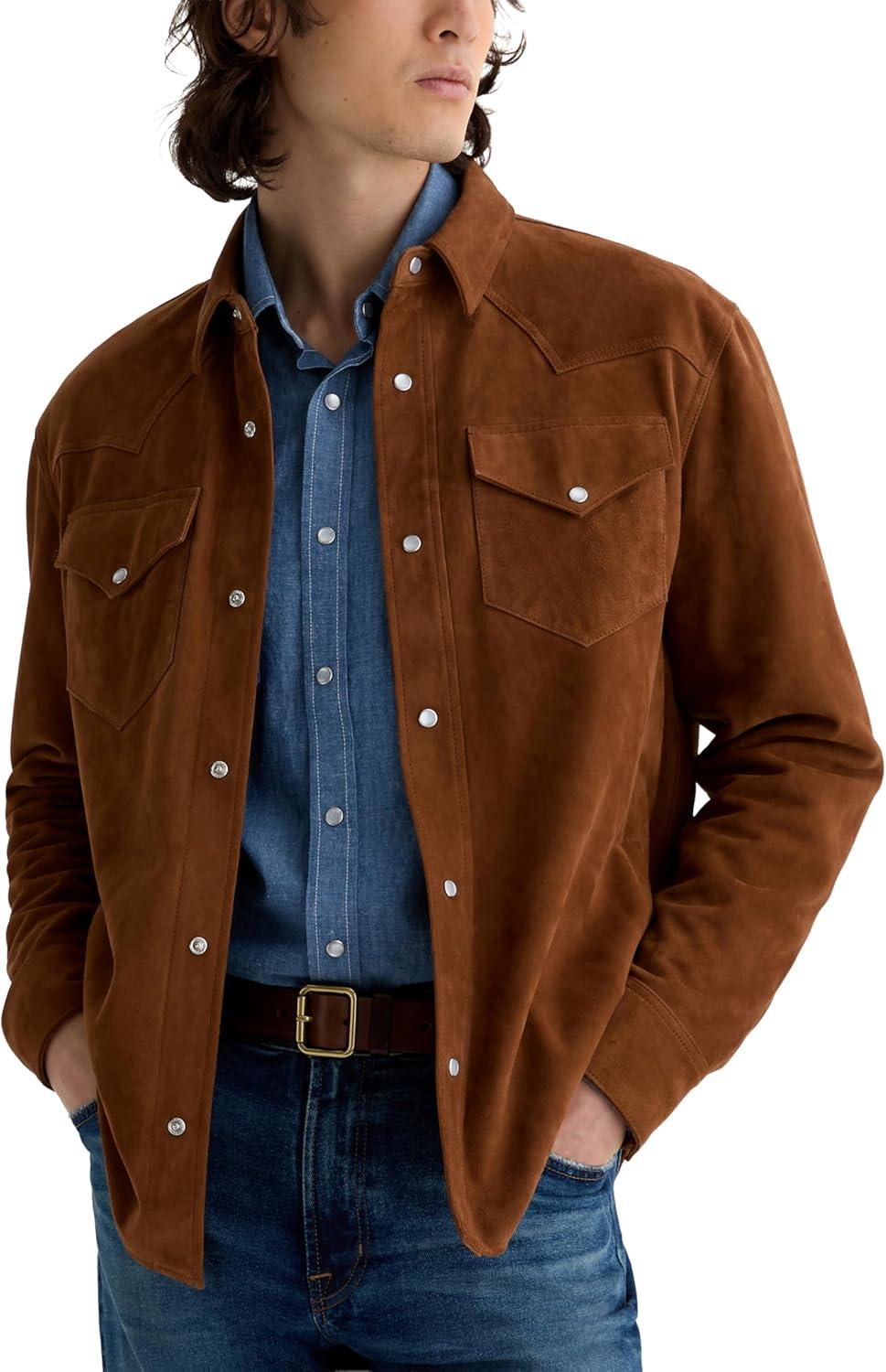 imageAG Adriano Goldschmied mens Elias Relaxed Western Shirt JacketCanyon Amber