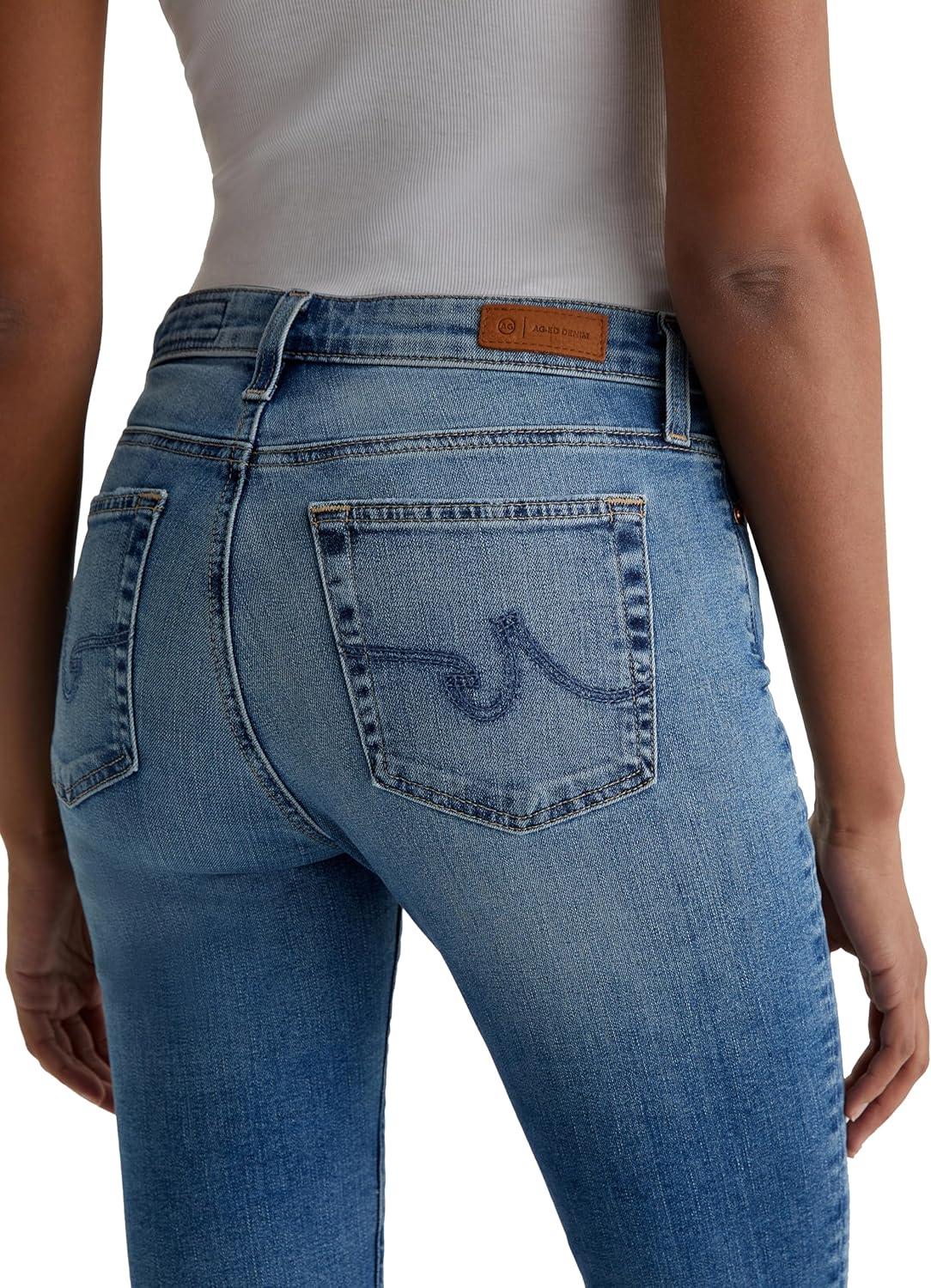 imageAG Womens Mari Mid Rise Slim Straight Crop Jean13 Years Reign