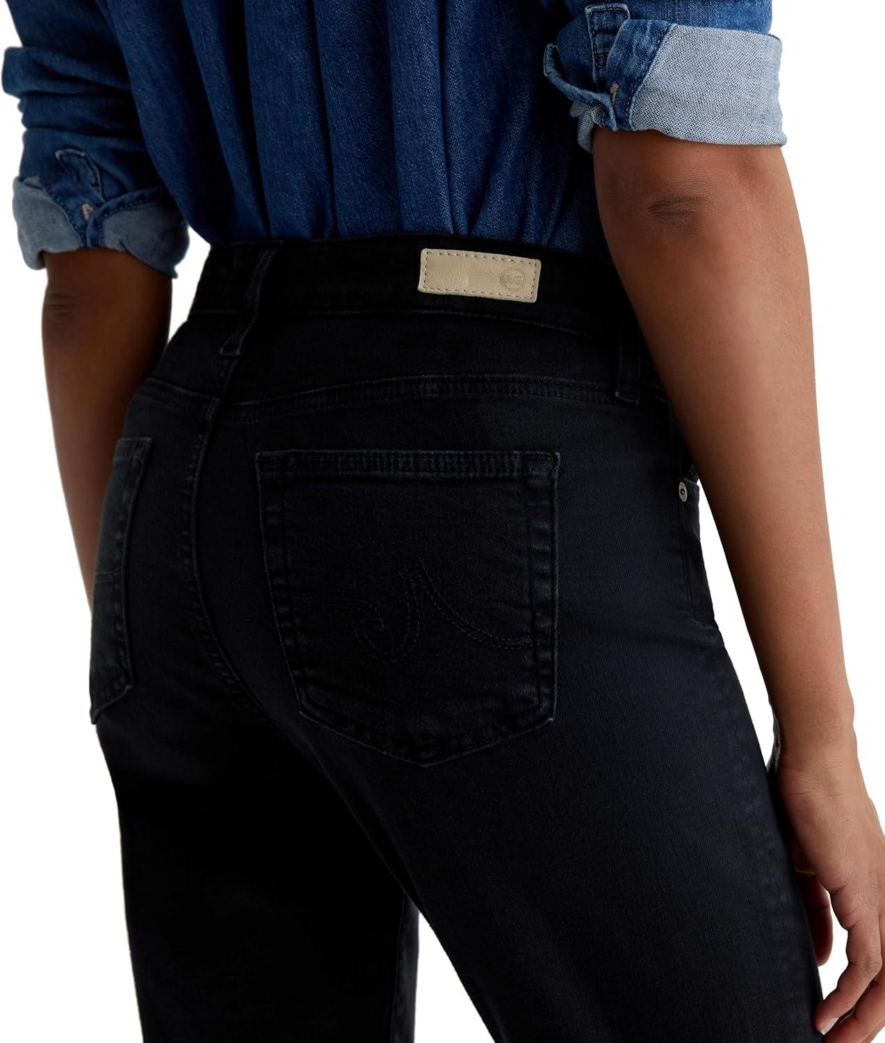 imageAG Womens Mari Mid Rise Slim Straight Crop JeanSulfur Black