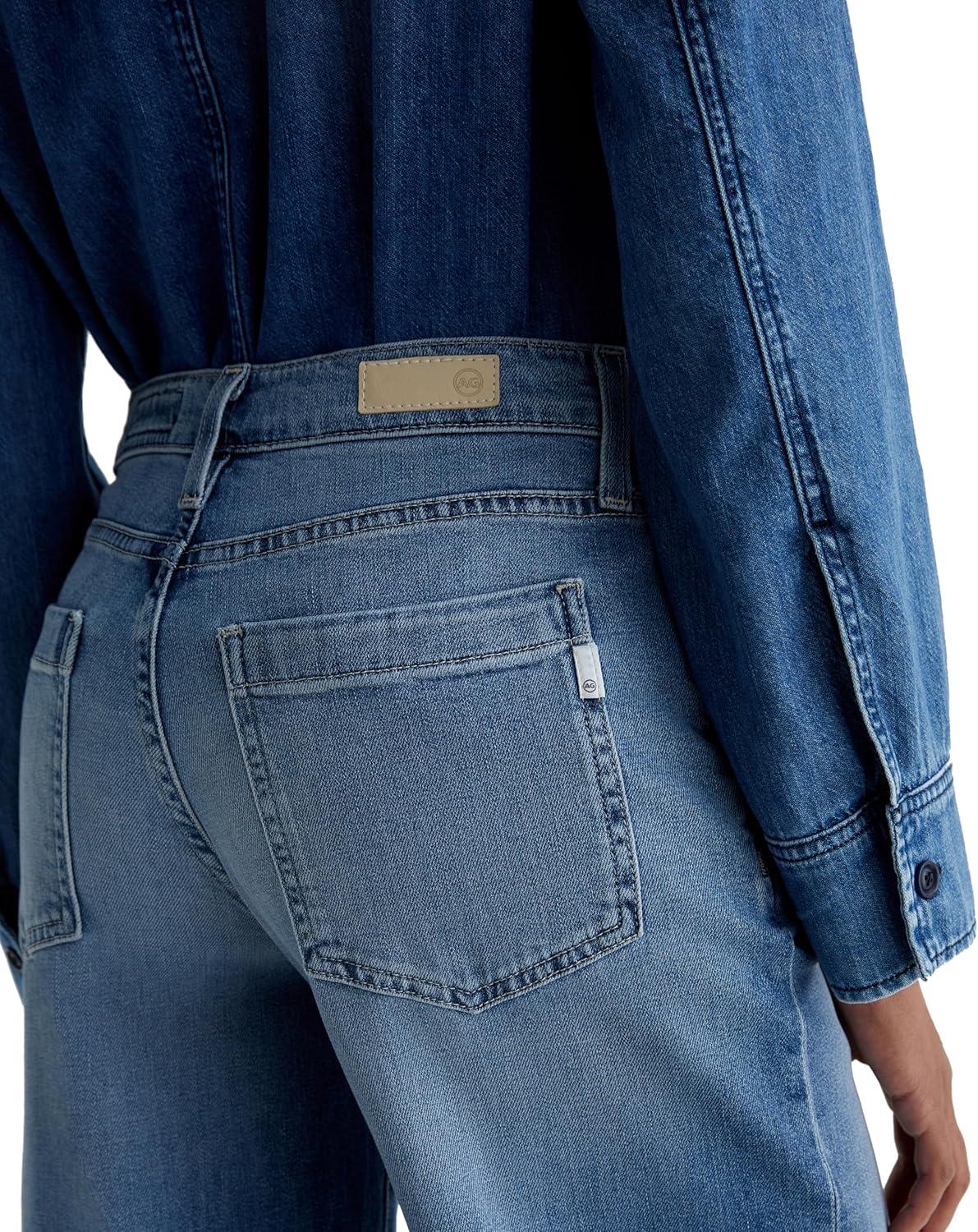 imageAG Womens Stella Mid Rise Wide Leg Palazzo JeanNautical Mile