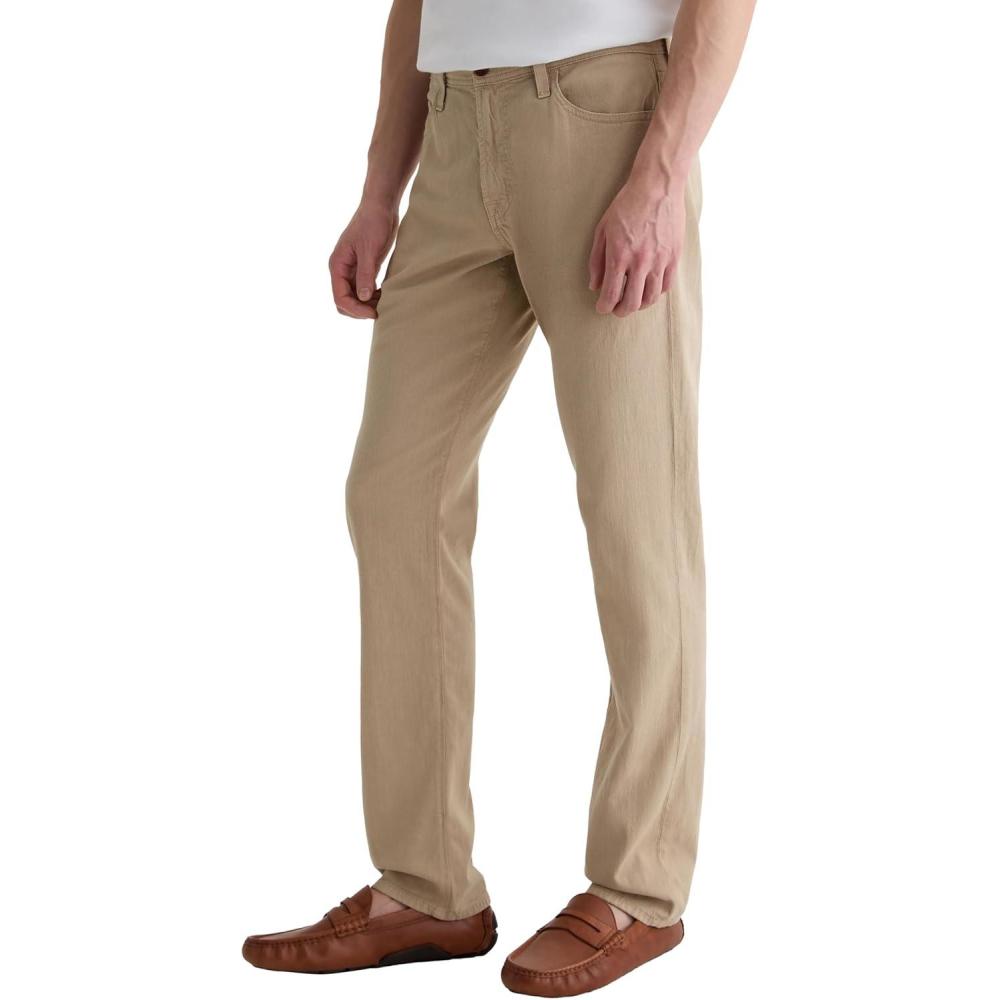 imageAG Adriano Goldschmied Mens Everett Slim Straight Linen PantCaf Con Leche
