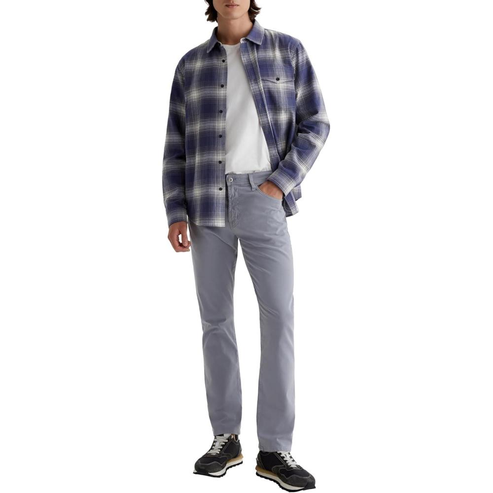 imageAG Adriano Goldschmied Mens Everett Slim Straight Sueded Sateen PantOcean Breeze