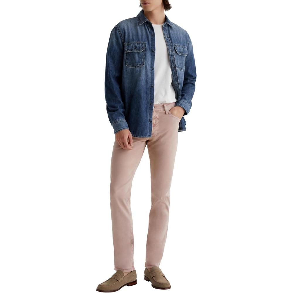 imageAG Adriano Goldschmied Mens Tellis Modern Slim Sueded Sateen PantSulfur Dune Rose