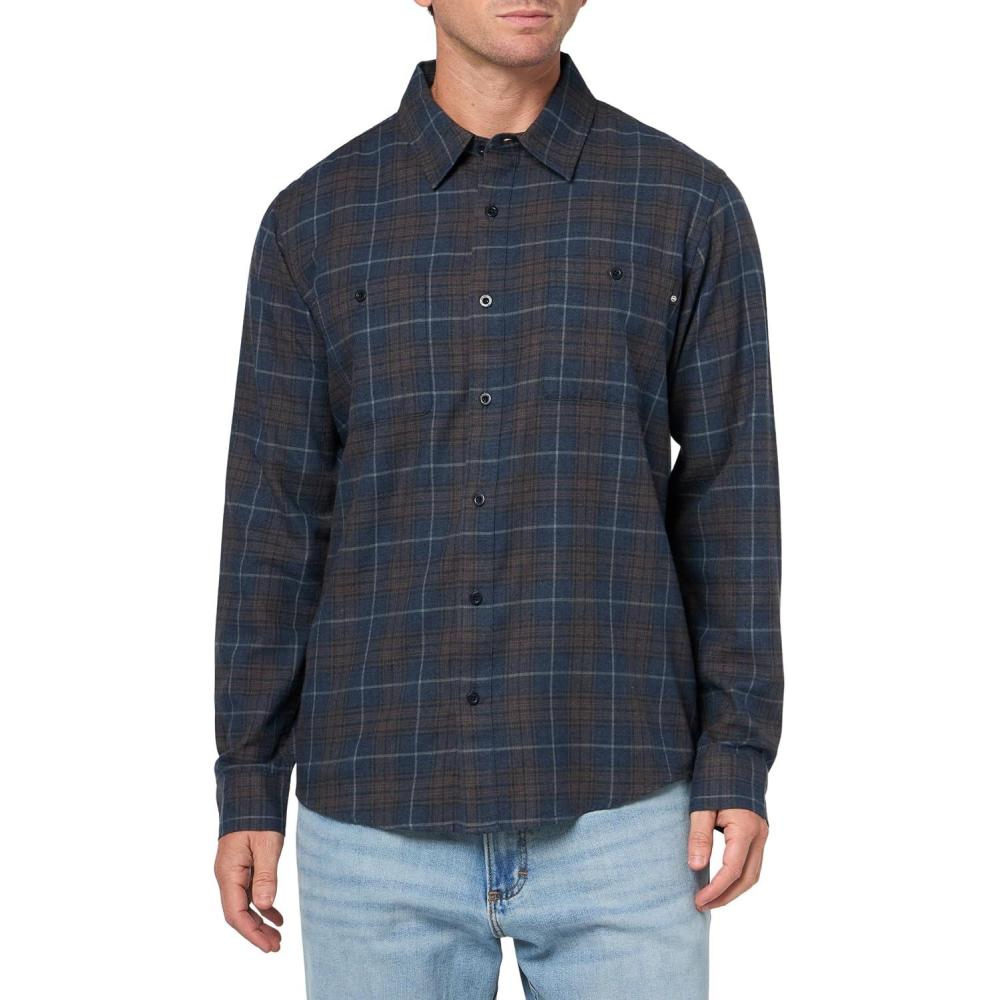 imageAG Adriano Goldschmied Mens Wayne Relaxed Fit Work ShirtNavy Multi