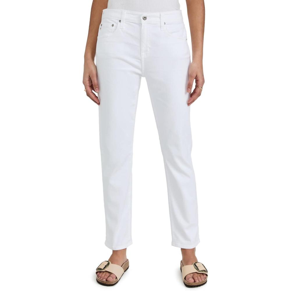 imageAG Adriano Goldschmied Womens ExBoyfriend High Rise Slouchy Slim Jean1 Year Classic White