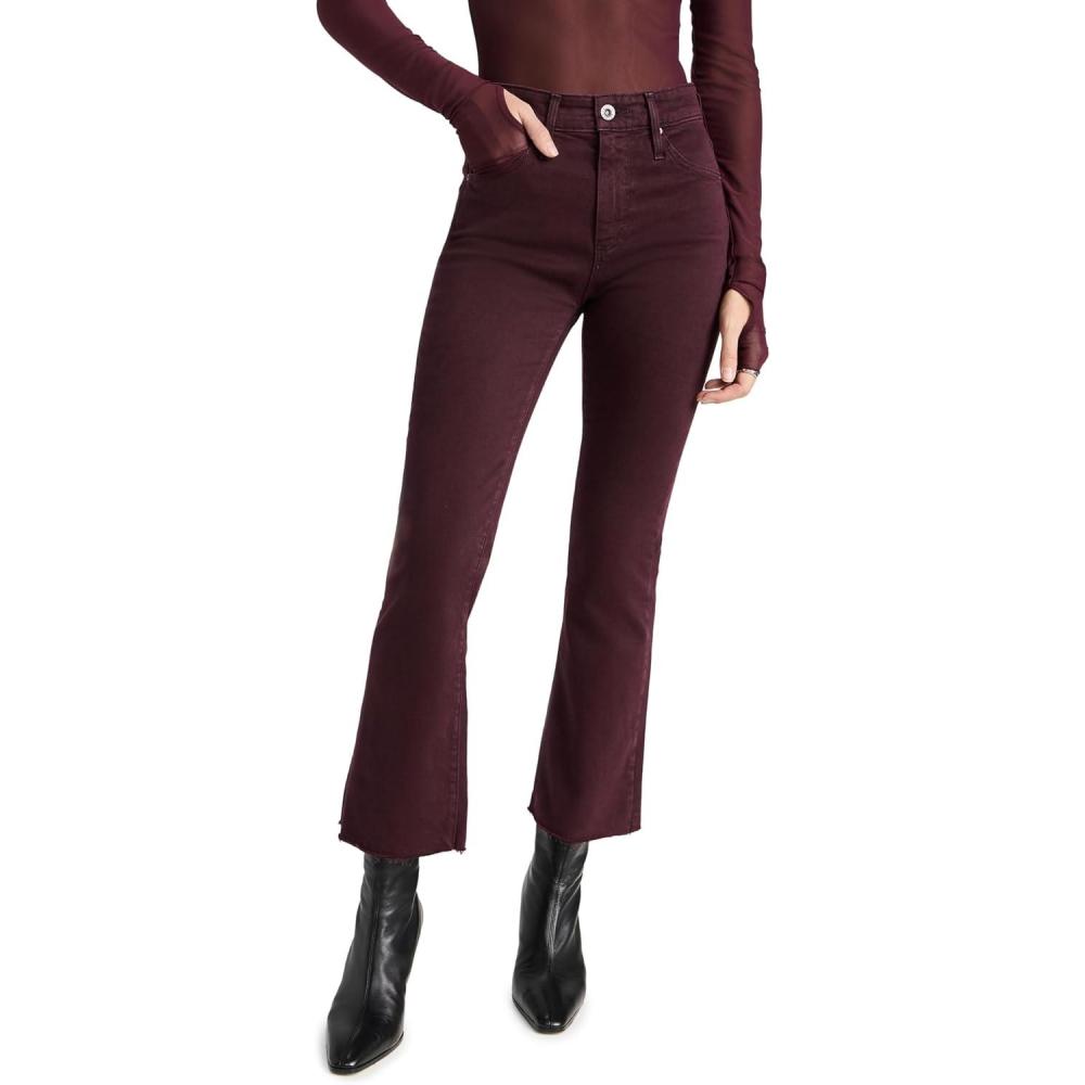 imageAG Adriano Goldschmied Womens Farrah High Rise Crop Boot JeanHiwhite Pinot Noir