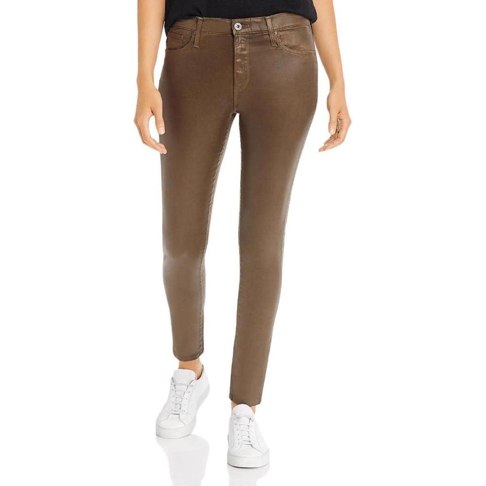 imageAG Adriano Goldschmied Womens Farrah Leatherette HighRise Skinny Fit Ankle PantVintage Ltt Light Rich Crimson