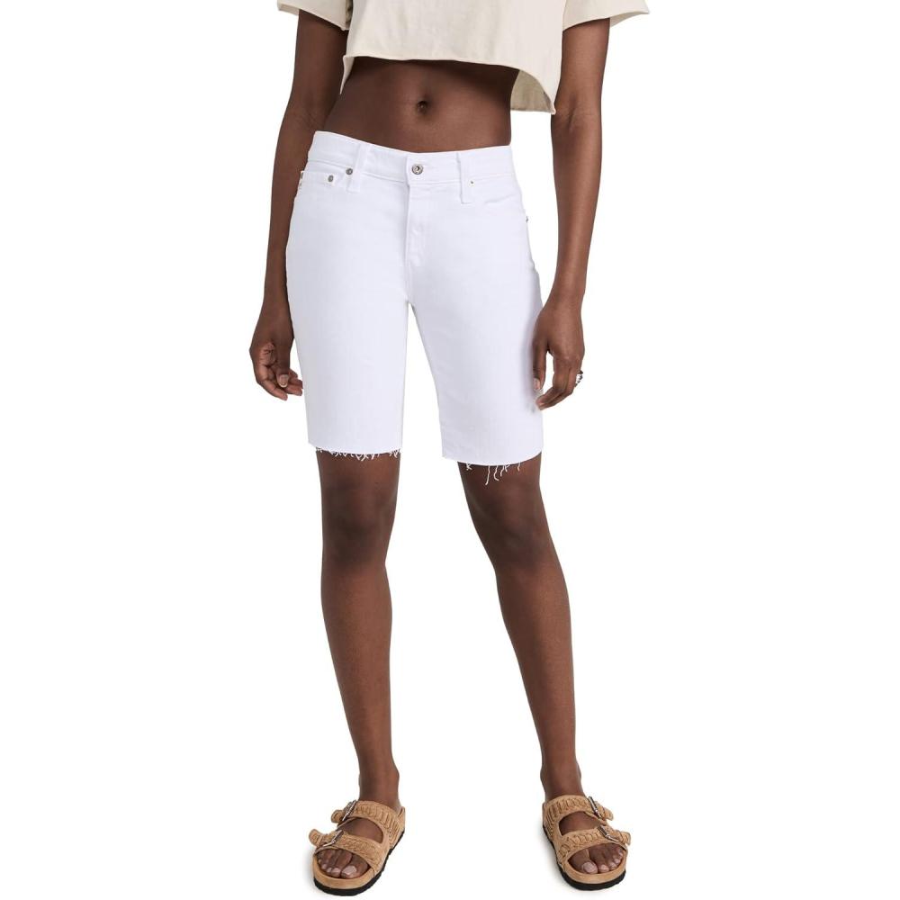 imageAG Adriano Goldschmied Womens Nikki Mid Rise Relaxed Skinny Short1 Year Classic White