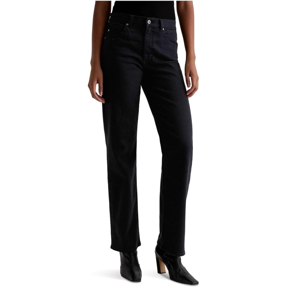 imageAG Womens Brinley Mid Rise StraightSuper Black