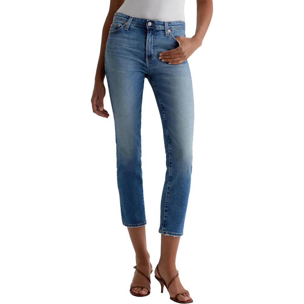 imageAG Womens Mari Mid Rise Slim Straight Crop Jean13 Years Reign