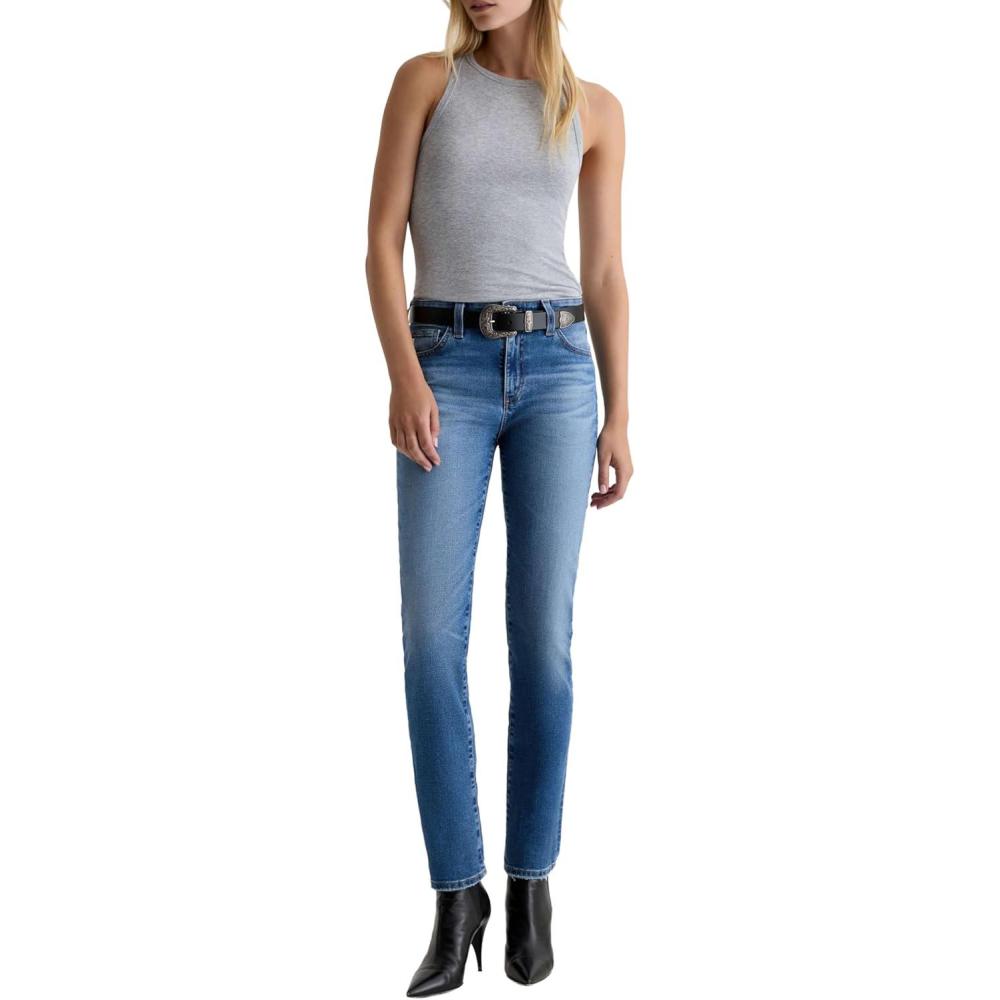 imageAG Womens Mari Mid Rise Slim Straight JeanTinseltown