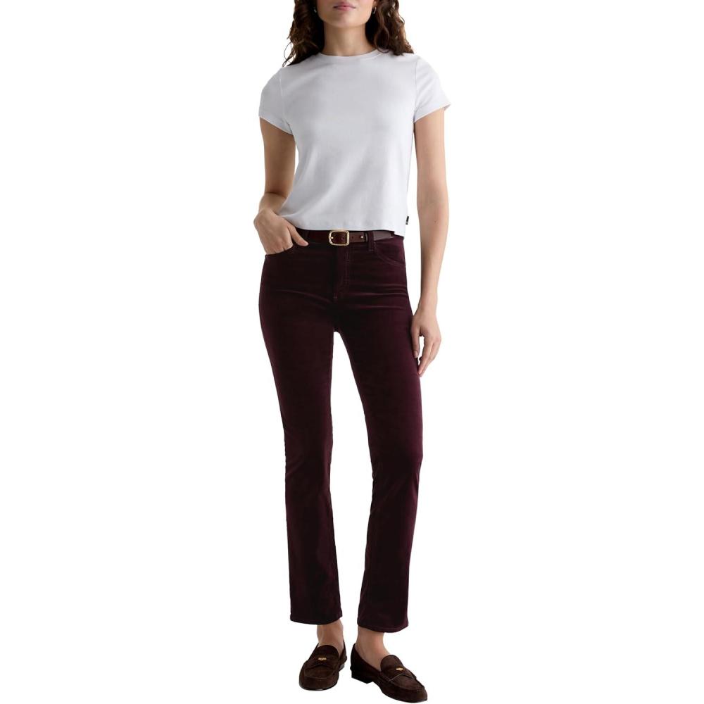 imageAG Womens Mari Mid Rise Slim Straight JeanWinery