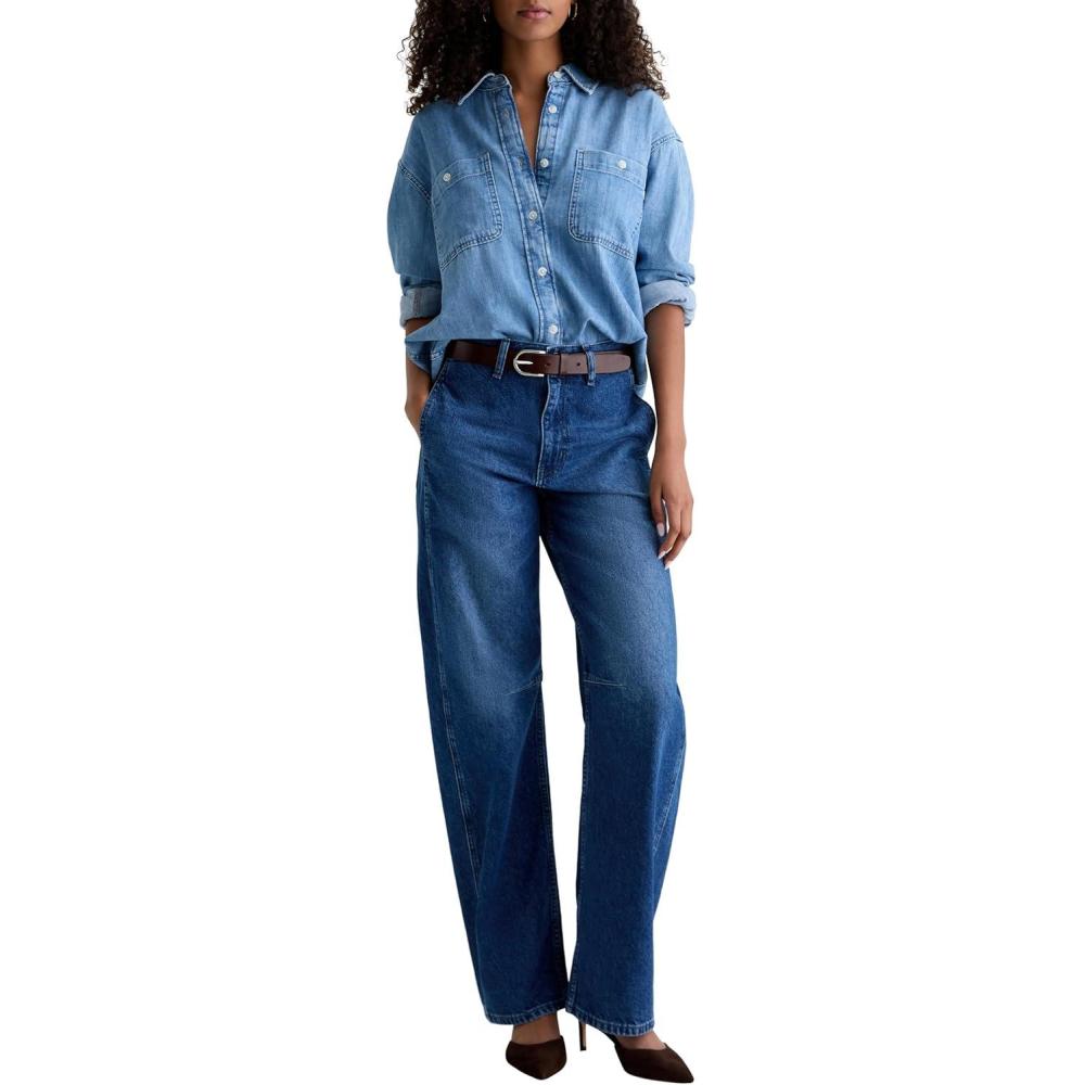 imageAG Womens Mercer High Rise Cuffed Barrel Jean ExtendedSidecar