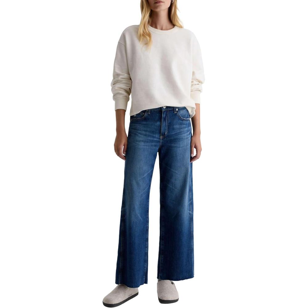 imageAG Womens Saige Mid Rise Wide Leg CropWatermist