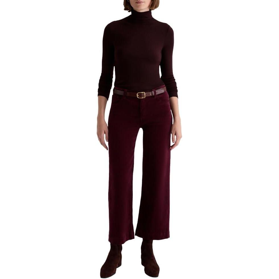 imageAG Womens Saige Mid Rise Wide Leg CropWinery