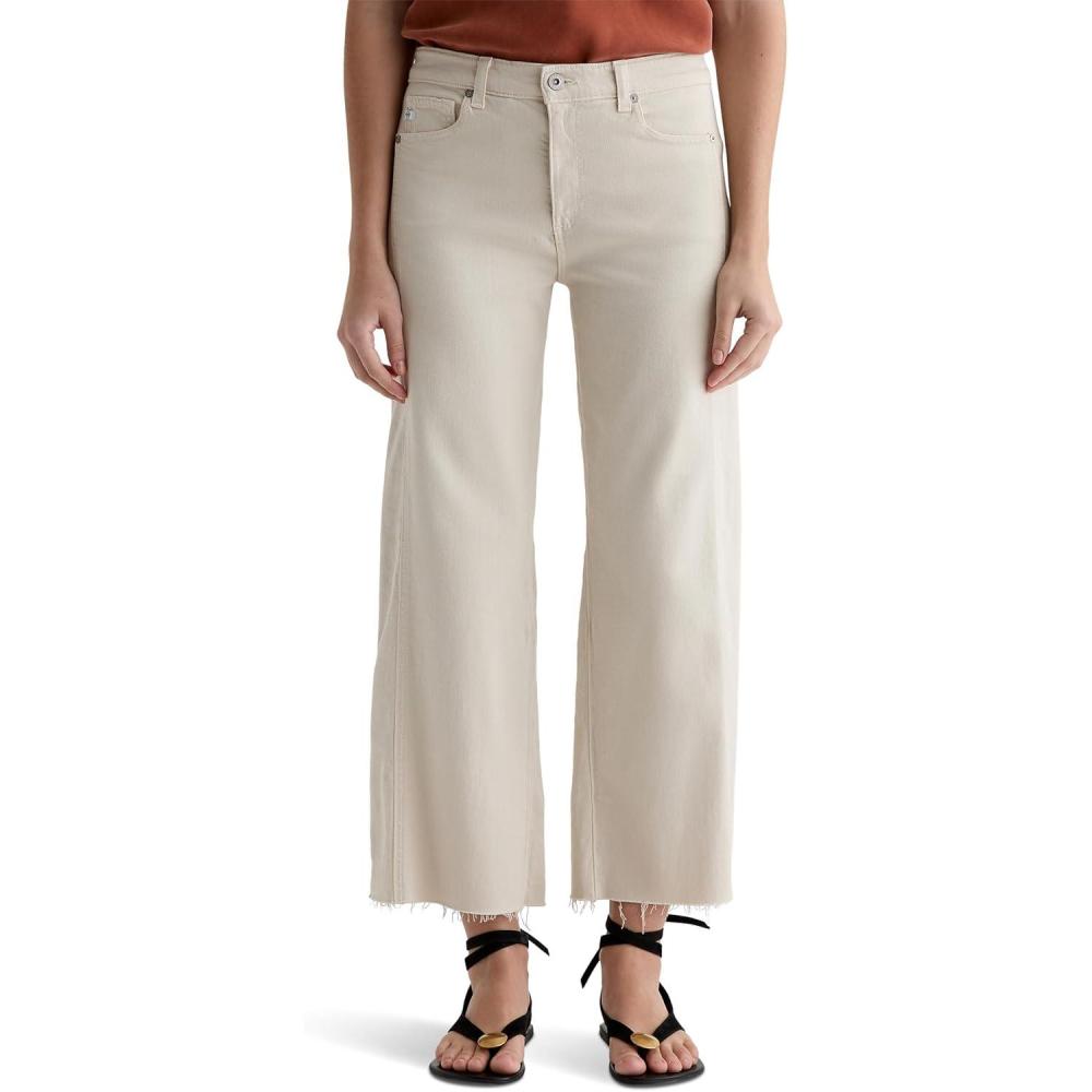 imageAG Womens Saige Mid Rise Wide LegOpal Stone