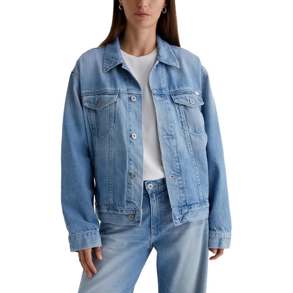 imageAG womens Ramie Oversized Trucker JacketSiren