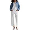 AG Women’s Hattie High Rise Crop Barrel(Gallery White)