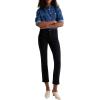 AG Womens Mari Mid Rise Slim Straight Crop Jean(Sulfur Black)