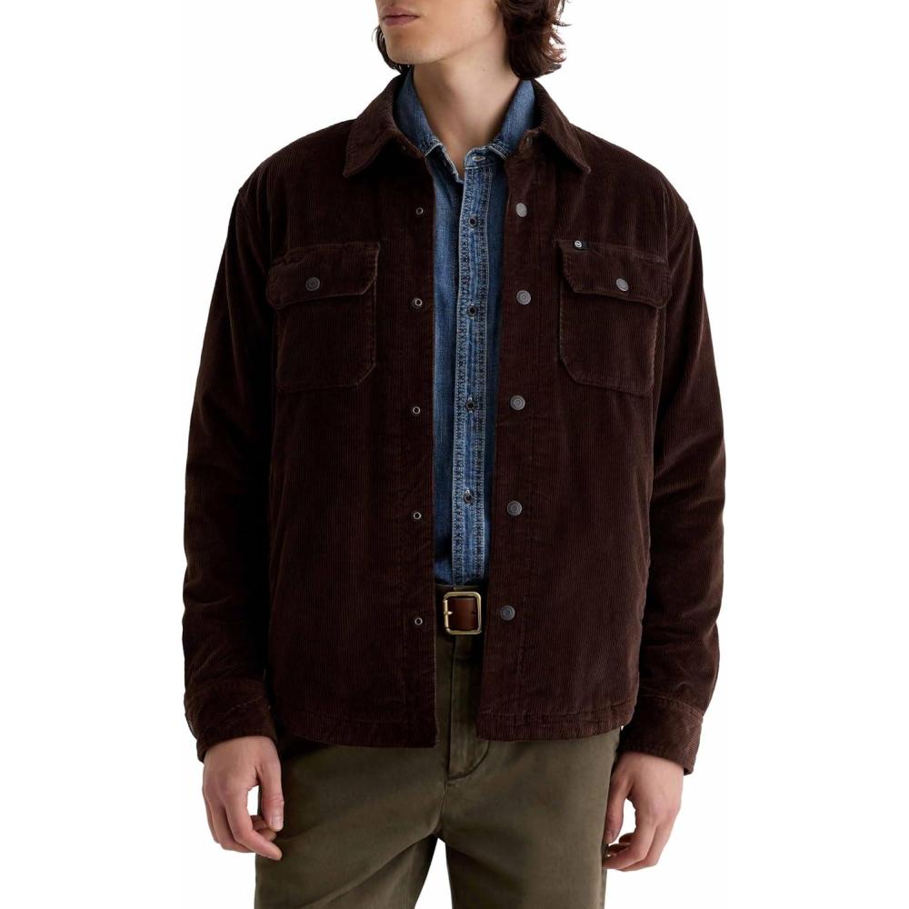 imageAG Adriano Goldschmied Mens Elias Shirt JacketRaw Umber