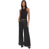 AG Women’s Dorine Mid Rise Pleated Palazzo(Ltt Lt Super Black)