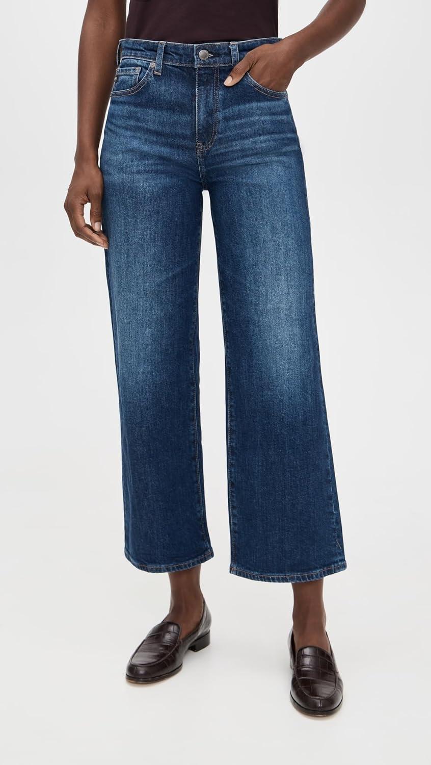 imageAG Adriano Goldschmied Womens Saige Mid Rise Wide Leg CropVeiled