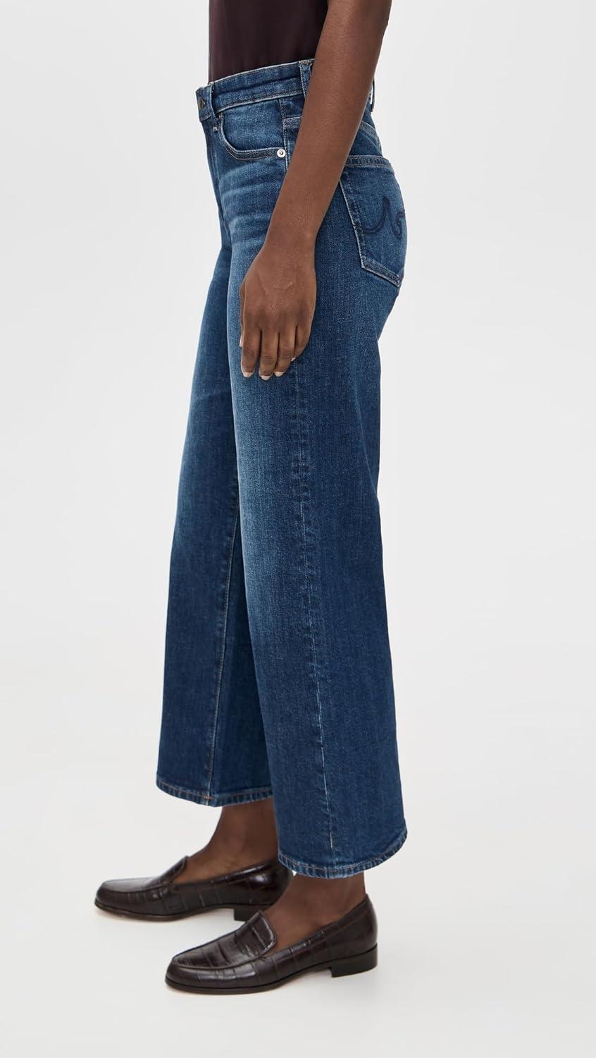 imageAG Adriano Goldschmied Womens Saige Mid Rise Wide Leg CropVeiled