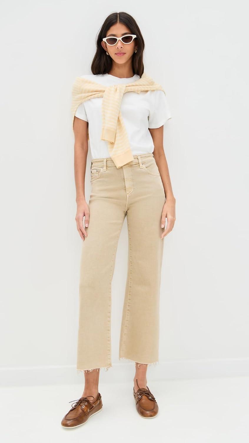 imageAG Adriano Goldschmied Womens Saige Mid Rise Wide Leg JeansSulfur Pumice