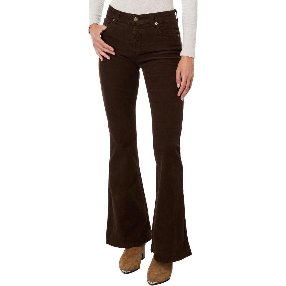 imageAG Adriano Goldschmied Womens Angeline Mid Rise FlareSulfur Bitter Chocolate