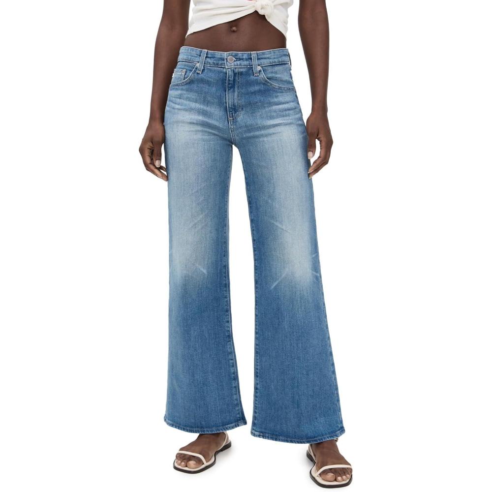 imageAG Adriano Goldschmied Womens Saige Mid Rise Wide Leg JeansBisou