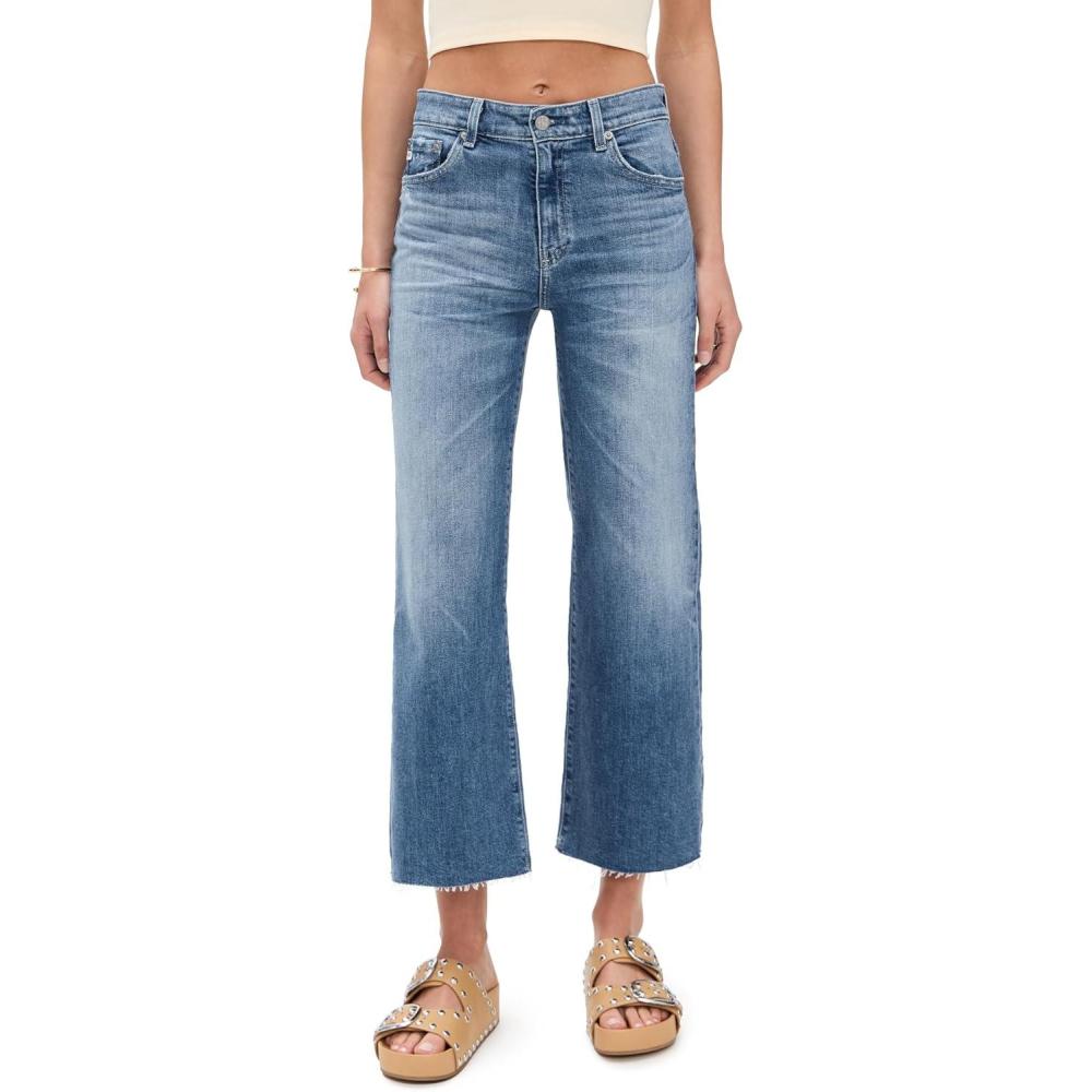 imageAG Adriano Goldschmied Womens Saige Mid Rise Wide Leg JeansPostcard