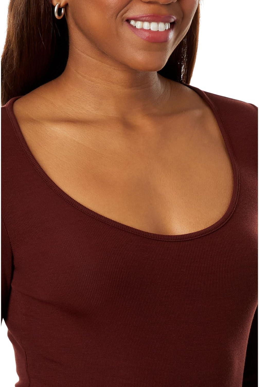 imageAG Adriano Goldschmied Womens Jaxon Long Sleeved ScoopDark Plum