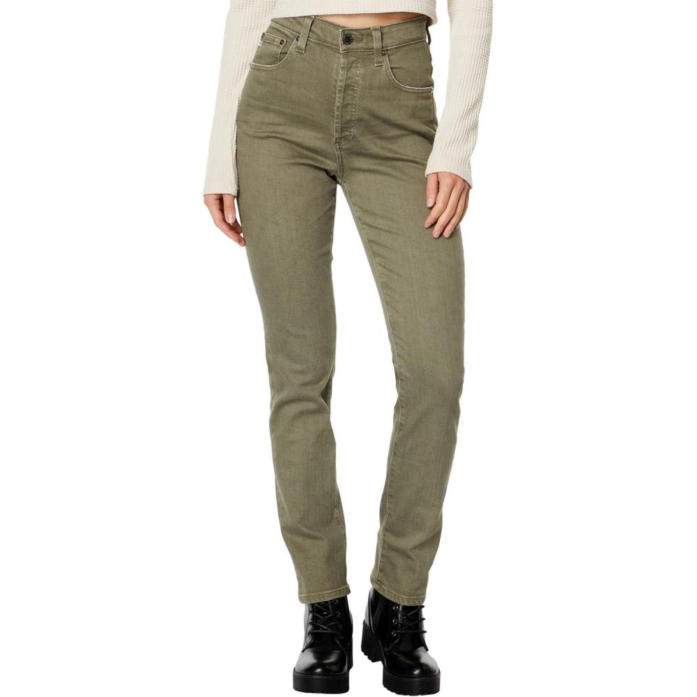 imageAG Adriano Goldschmied Womens Alexxis Vintage High Rise Straight Jean3 Years Sulfur Armory Green