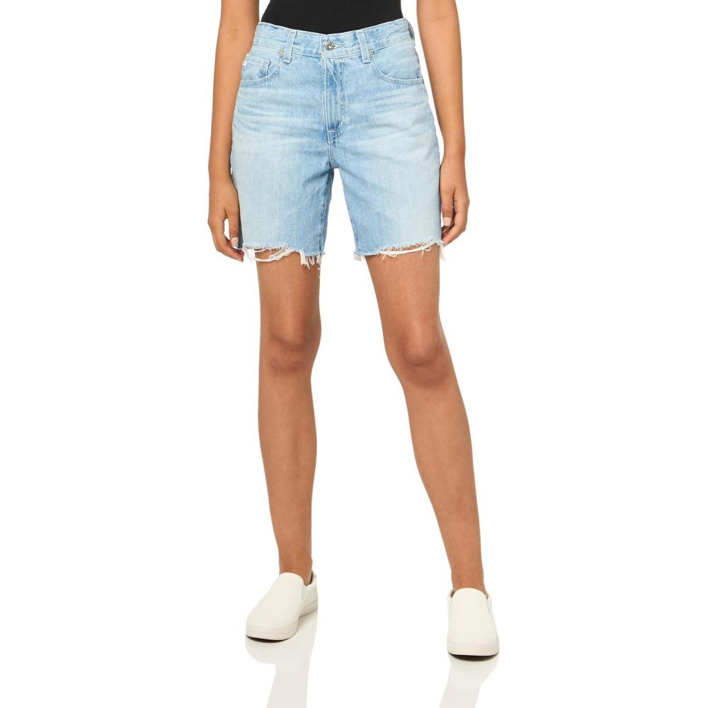 imageAG Adriano Goldschmied Womens ExBoyfriend High Rise Slouchy ShortSunset Blues