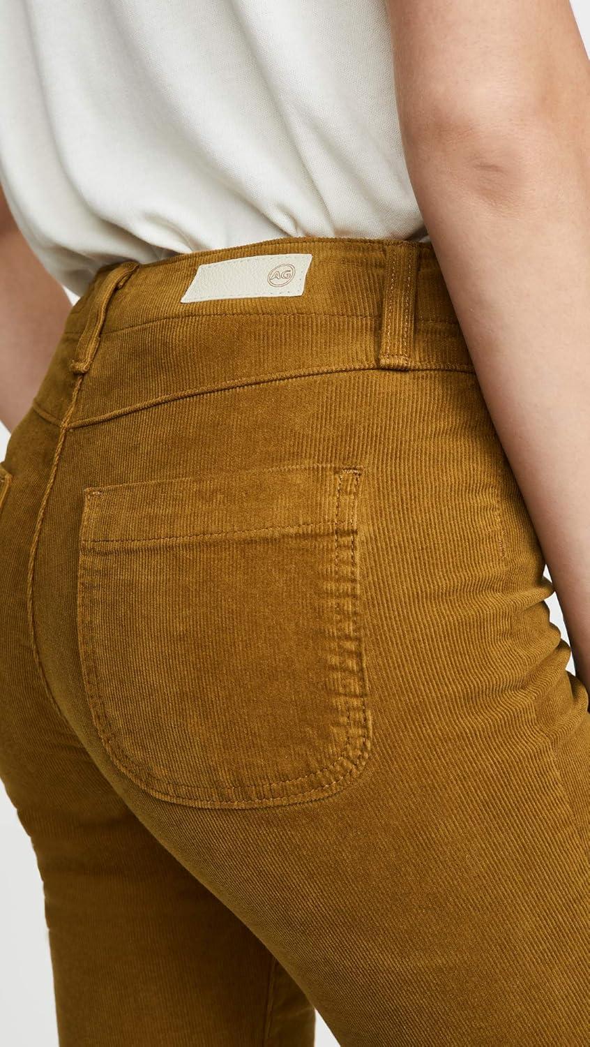 imageAG Adriano Goldschmied Womens Corduroy Panelled Quinne CropMustard Gold