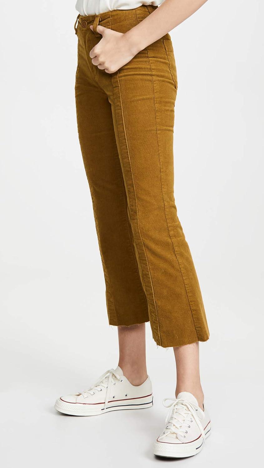 imageAG Adriano Goldschmied Womens Corduroy Panelled Quinne CropMustard Gold