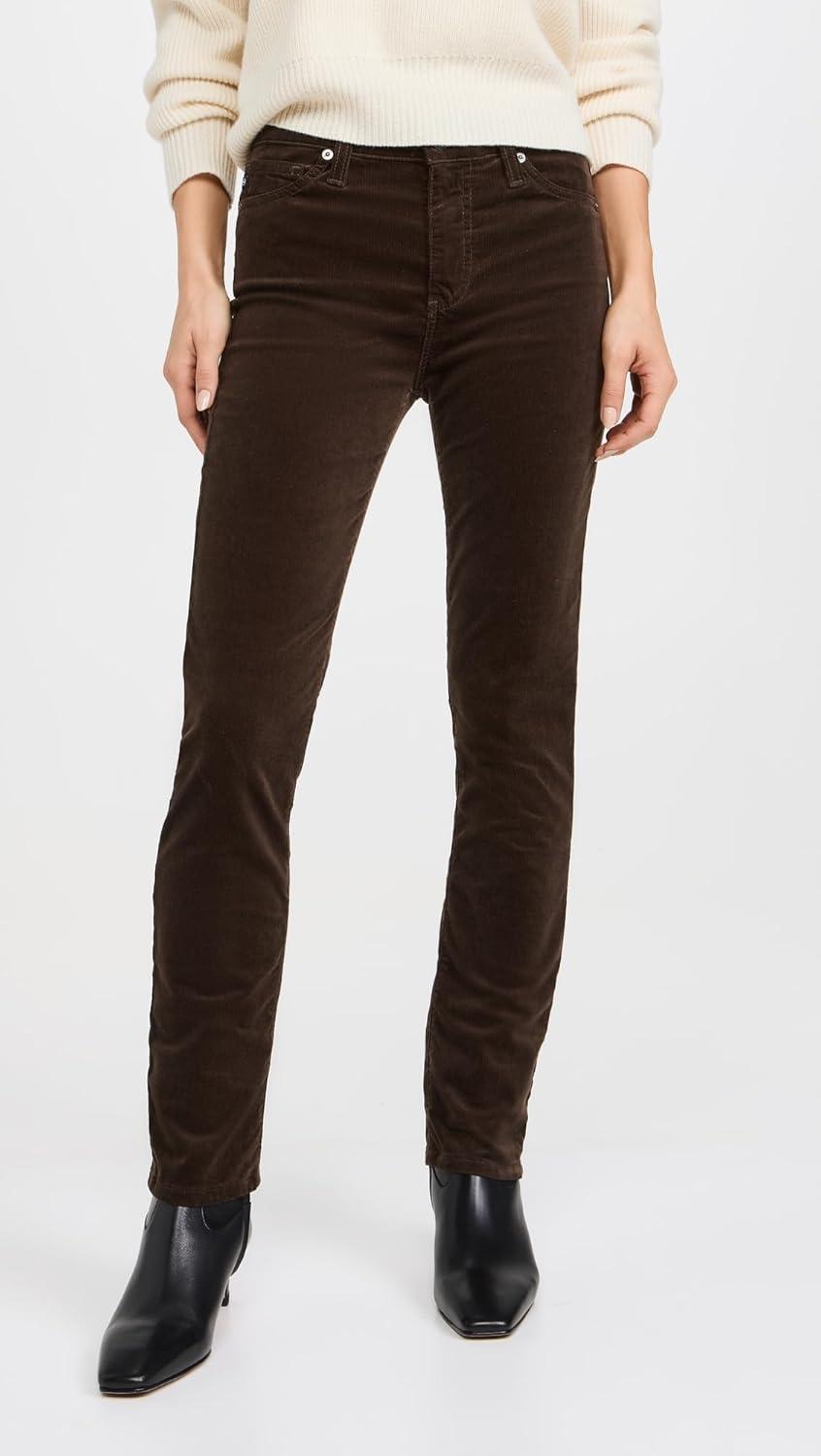 imageAG Adriano Goldschmied Womens Mari Mid Rise Slim Straight JeanRich Umber