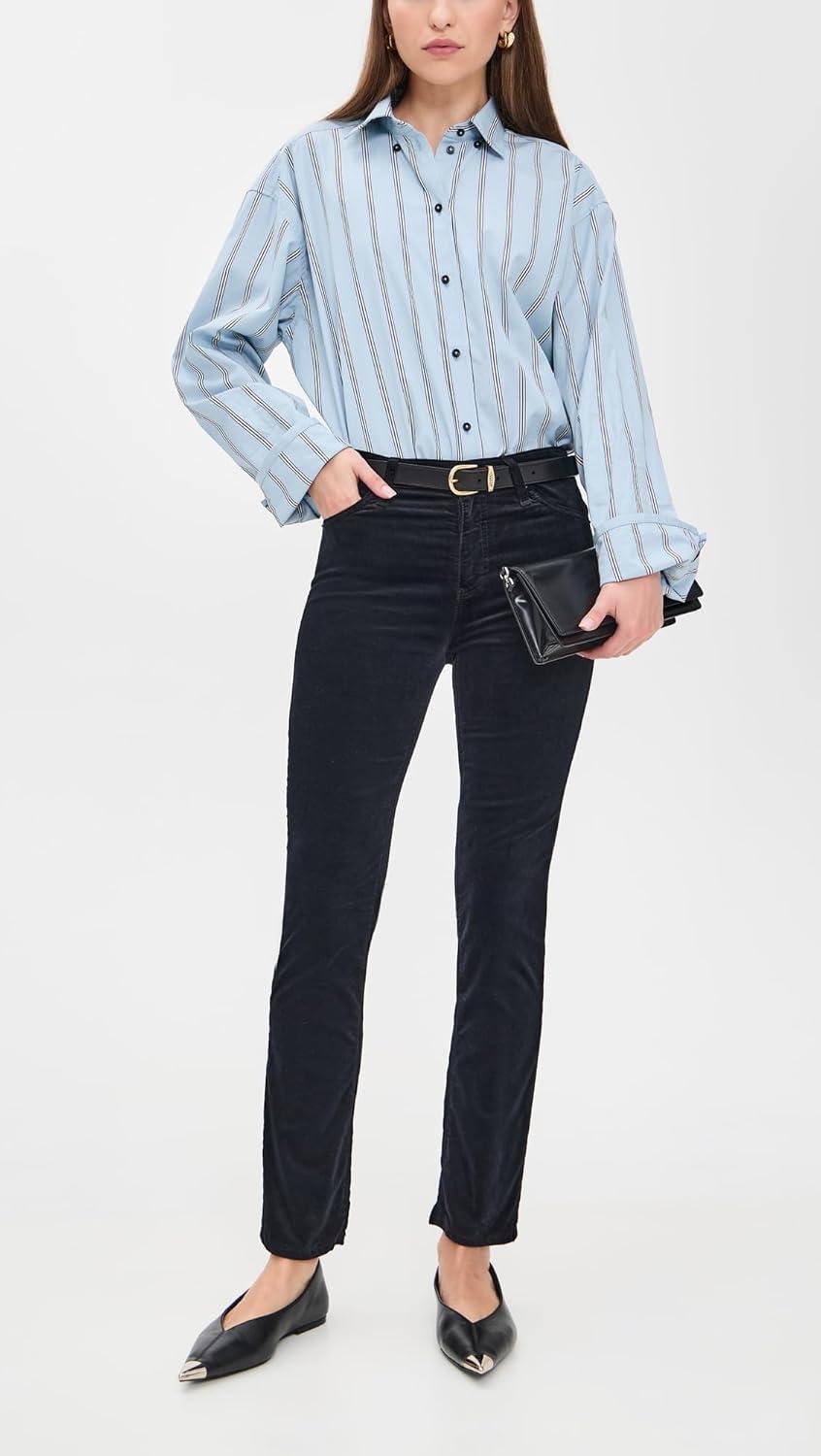 imageAG Adriano Goldschmied Womens Mari Mid Rise Slim Straight JeanSuper Black