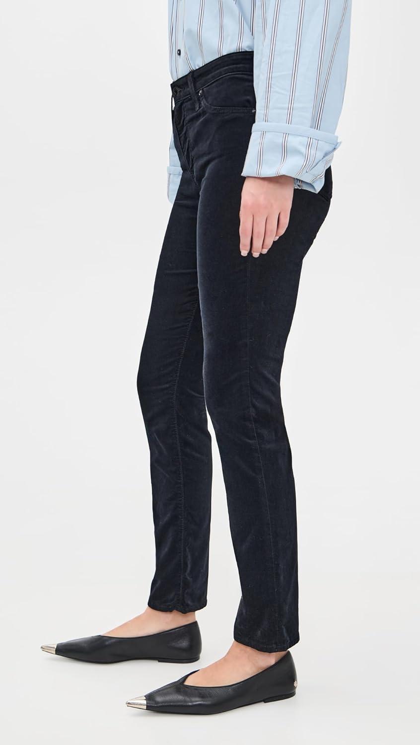 imageAG Adriano Goldschmied Womens Mari Mid Rise Slim Straight JeanSuper Black