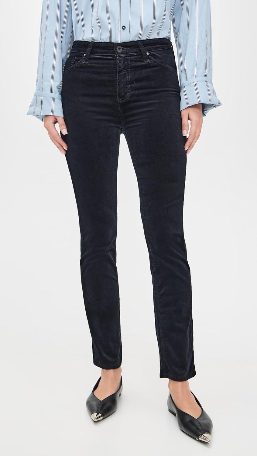 imageAG Adriano Goldschmied Womens Mari Mid Rise Slim Straight JeanSuper Black
