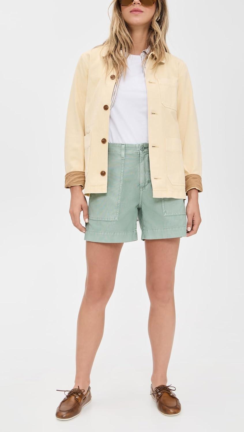 imageAG Adriano Goldschmied Womens Rosa Mid Rise Utility ShortSulfur Matcha Latte