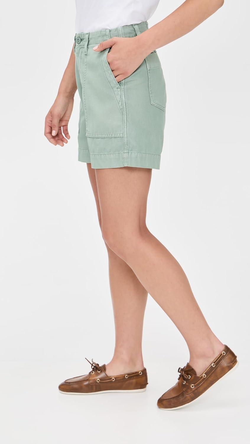 imageAG Adriano Goldschmied Womens Rosa Mid Rise Utility ShortSulfur Matcha Latte