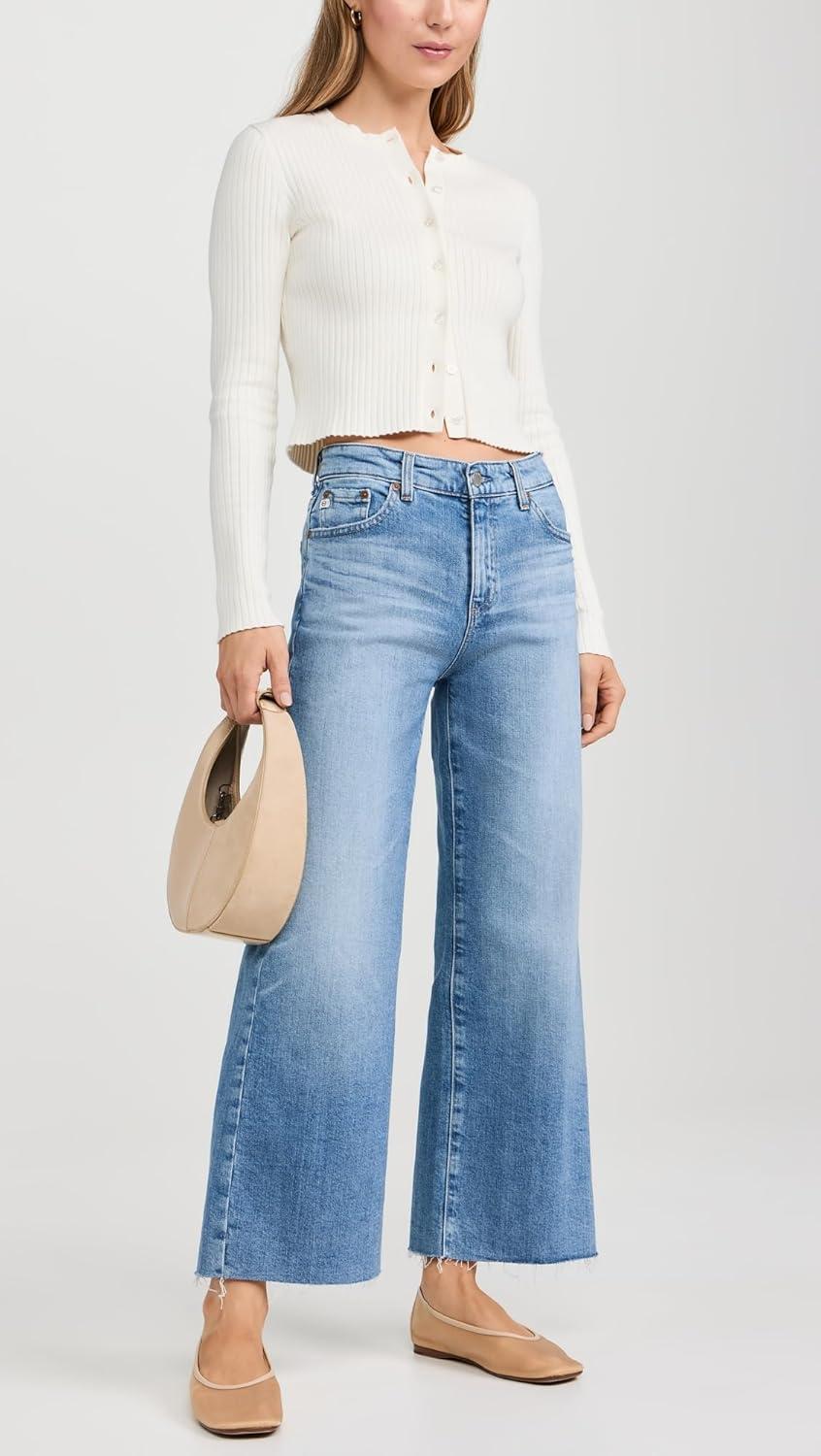 imageAG Adriano Goldschmied Womens Saige Wide Leg Crop Jeans18 Years Oslo